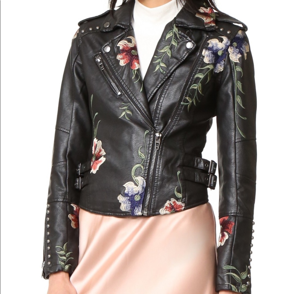 BLANK NYC Embroidered Moto Jacket SZ. XS
